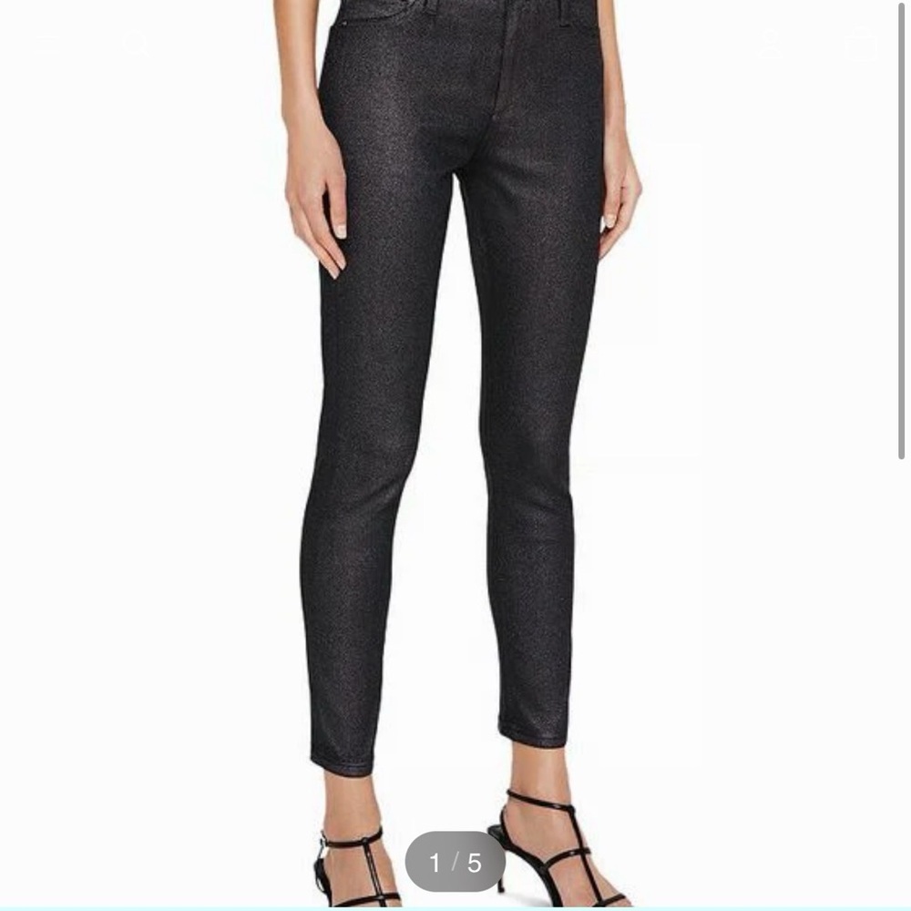 AG FARRAH HIGH RISE BLACK SKINNY ANKLE PANTS 28